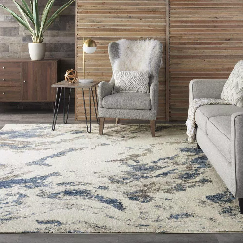 Silky Textures Rug Blue
